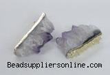 NGC541 30*50mm - 30*65mm freeform druzy amethyst connectors
