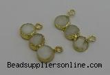 NGC5438 10*30mm druzy agate gemstone connectors wholesale