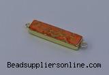 NGC5674 10*40mm rectangle sea sediment jasper connectors