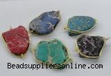 NGC849 25*35mm - 40*45mm freeform sea sediment jasper connectors