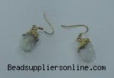 NGE02 10*14mm - 12*16mm nuggets druzy quartz earrings wholesale