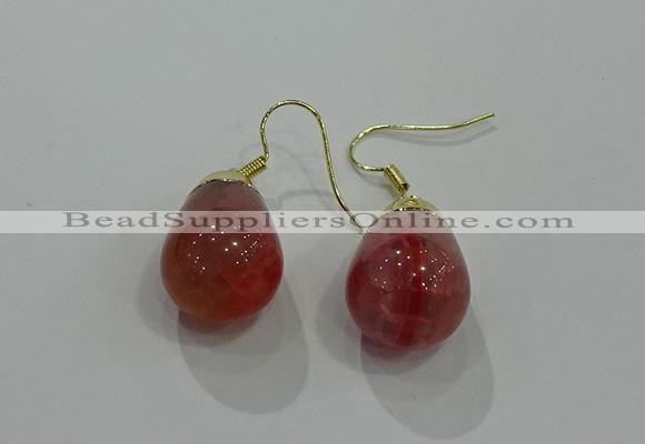 NGE236 15*20mm teardrop agate gemstone earrings wholesale