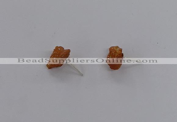 NGE253 8*12mm - 10*14mm nuggets druzy agate gemstone earrings