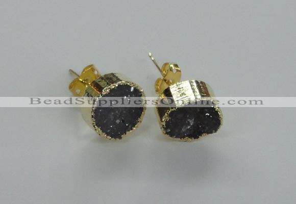 NGE49 12mm - 14mm freefrom druzy agate earrings wholesale