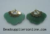 NGP1078 8*40*50mm gree aventurine pendants with brass setting