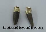NGP1453 6*20mm - 9*30mm bullet agate gemstone pendants wholesale