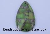 NGP248 30*49mm dyed golden turquoise & pyrite gemstone pendants