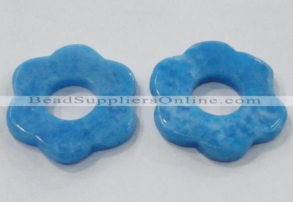NGP2858 52*55mm flower Chinese aquamarine gemstone pendants