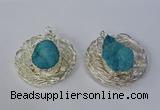 NGP3122 52mm - 55mm freeform druzy agate gemstone pendants