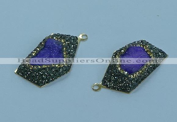 NGP3592 20*30mm - 22*32mm freeform druzy agate pendants