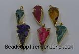 NGP3619 15*30mm - 20*40mm arrowhead druzy agate pendants