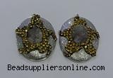 NGP3671 35*45mm oval druzy agate pendants wholesale