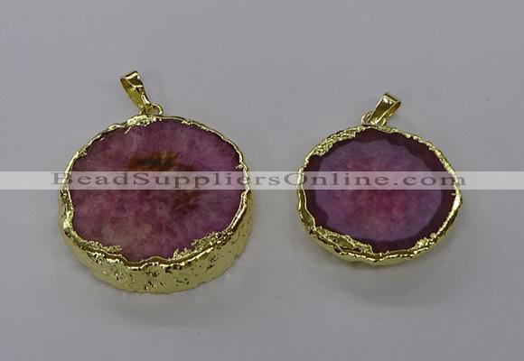 NGP3766 25*35mm - 35*40mm freeform druzy agate pendants