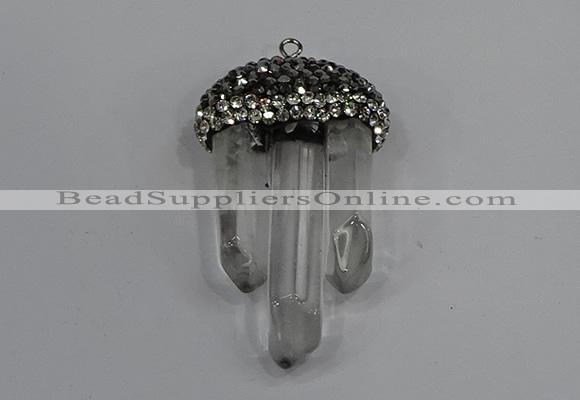 NGP4332 22*30mm - 25*35mm sticks white crystal pendants