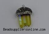 NGP4333 22*30mm - 25*35mm sticks white crystal pendants