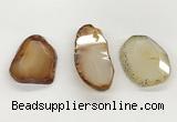 NGP5791 25*35mm - 35*55mm faceted freeform agate slab pendants