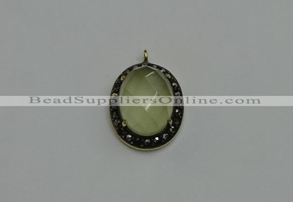 NGP6100 20*25mm - 22*30mm oval lemon quartz pendants wholesle