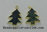 NGP6579 30*40mm - 32*40mm Christmas tree sea sediment jasper pendants