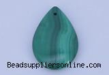 NGP701 22*30mm flat teardrop natural malachite gemstone pendant