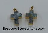 NGP8538 22*30mm - 25*35mm cross druzy agate pendants wholesale