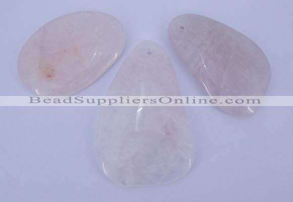 NGP959 5PCS 35-45mm*50-65mm freeform rose quartz gemstone pendants
