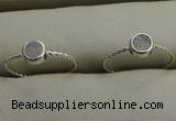NGR1025 4mm coin plated druzy agate rings wholesale