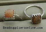 NGR1066 8*8mm square moonstone gemstone rings wholesale