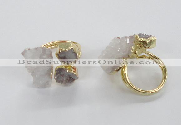 NGR148 8*10mm - 15*20mm nuggets druzy quartz rings wholesale
