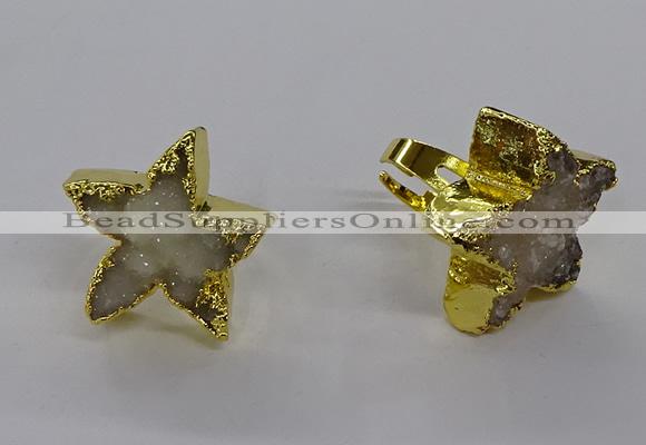 NGR280 25*25mm - 30*30mm star druzy agate gemstone rings