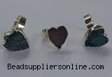 NGR333 13*18mm - 15*20mm heart druzy agate gemstone rings