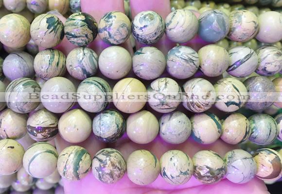 NSBS09 15 inches 12mm round Green Dragon Veins Jasper beads wholesale