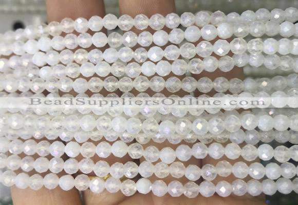 OPBS15 15 inches 4mm faceted round AB-color opalite beads wholesale