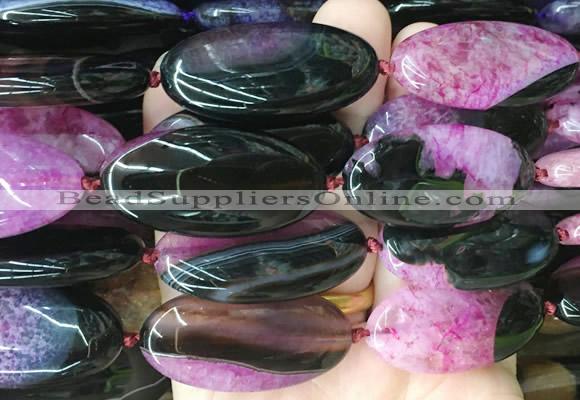 OVBS42 15 inches 20*40mm oval Agate gemstone beads wholesale