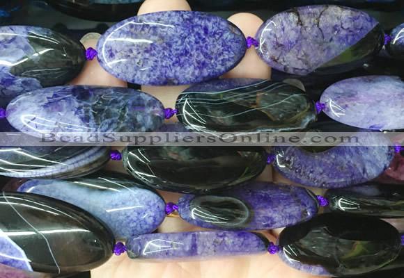 OVBS47 15 inches 20*40mm oval Agate gemstone beads wholesale