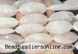 OVBS61 15 inches 20*40mm oval rose quartz gemstone beads wholesale