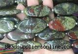 OVBS76 15 inches 20*40mm oval dragon blood jasper gemstone beads wholesale