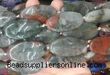 OVBS77 15 inches 20*40mm oval blood jasper gemstone beads wholesale