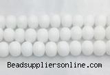 PBBS03 15 inches 15*20mm faceted rondelle white porcelain beads wholesale