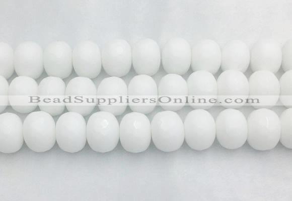 PBBS03 15 inches 15*20mm faceted rondelle white porcelain beads wholesale