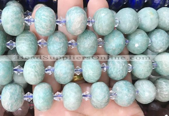 RBBS31 15 inches 13*18mm faceted rondelle amazonite gemstone beads