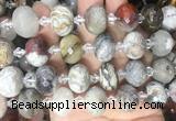 RBBS35 15 inches 13*18mm faceted rondelle Mexican crazy agate gemstone beads