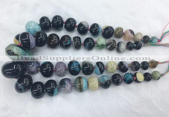 RBBS47 15 inches 8*12mm - 20*30mm rondelle agate beads wholesale