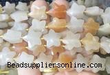 RGBS57 15 inches 14mm faceted star red aventurine beads wholesale