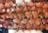 RGBS62 15 inches 14mm faceted star red jasper beads wholesale