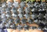 RGBS68 15 inches 14mm faceted star black labradorite beads wholesale