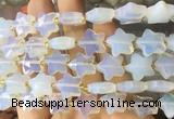 RGBS69 15 inches 14mm faceted star white opalite beads wholesale