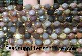 RIBS47 15 inches 6*8mm faceted rice American picture jasper beads wholesale
