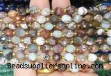 RIBS48 15 inches 6*8mm faceted rice Mexican crazy lace agate beads wholesale
