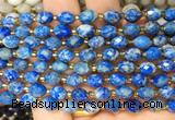 RIBS50 15 inches 6*8mm faceted rice Lapis lazuli beads wholesale