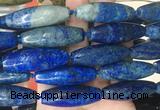 RIBS66 15 inches 14*40mm rice lapis lazuli gemstone beads wholesale